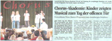 Zeitungsartikel - Buntes Programm zum dreijaehrigen Bestehen - Chorus-Akademie, Musikschule Braunschweig