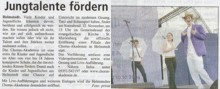 Zeitungsartikel - Jungtalente foerdern - Offizielle Eröffnung einer Filiale der Chorus-Akademie