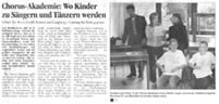 Zeitungsartikel - Wo Kinder zu Saenger und Taenzer werden - Chorus-Akademie, Musikschule Braunschweig